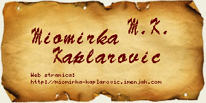 Miomirka Kaplarović vizit kartica